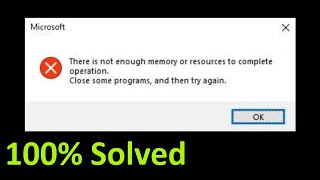 there is not enough memory resources are available to process this command - fix