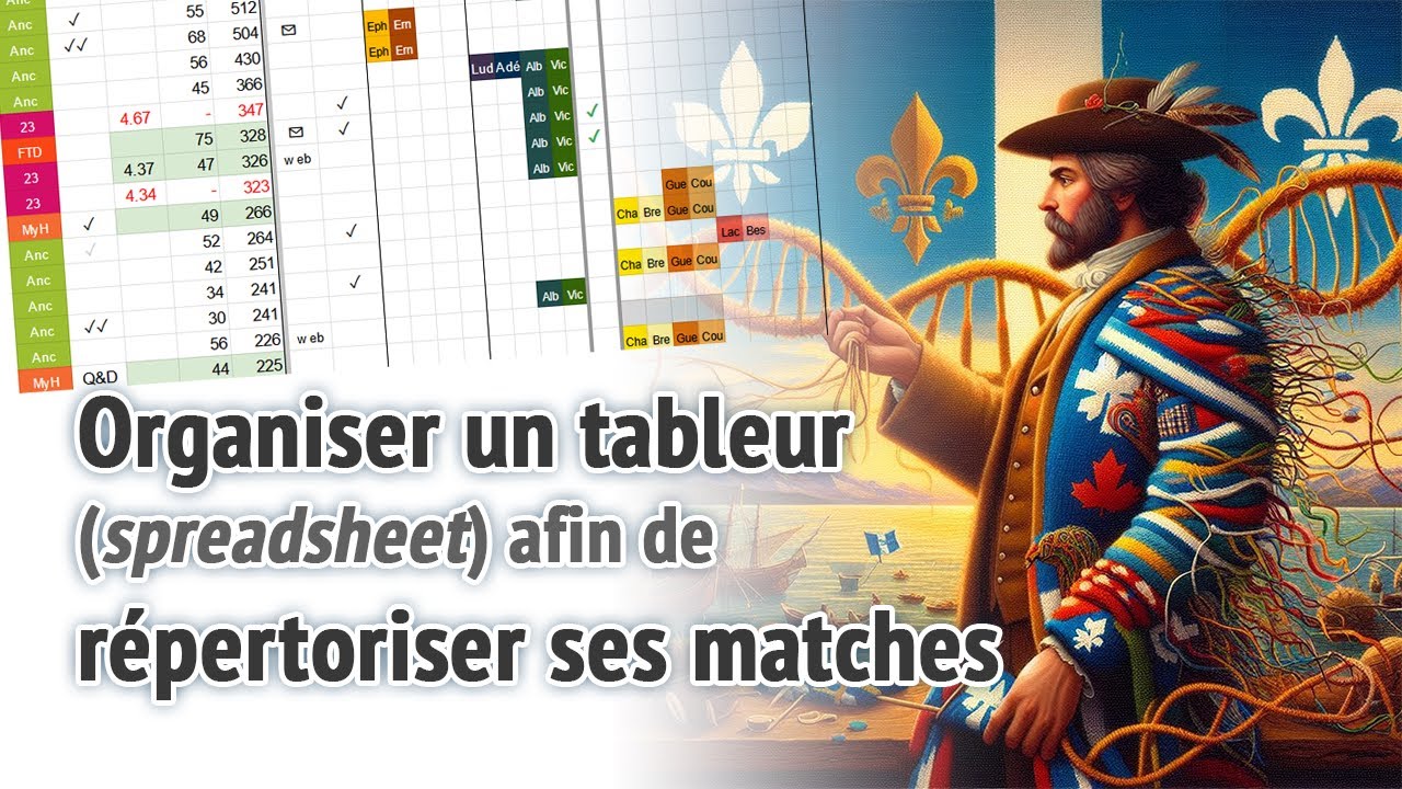Organiser un tableur pour répertorier ses matches ADN