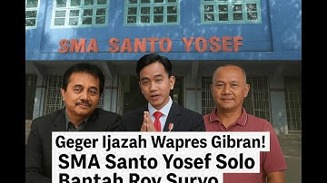 Geger Ijazah Wapres Gibran! SMA Santo Yosef Solo Bantah Roy Suryo