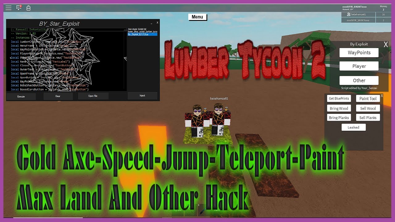 Lumber Tycoon 2 Exploit Teleport Script And Manuel Bring Oblivion Release By By Exploit - roblox lumber tycoon 2 money hack by starrygamertv