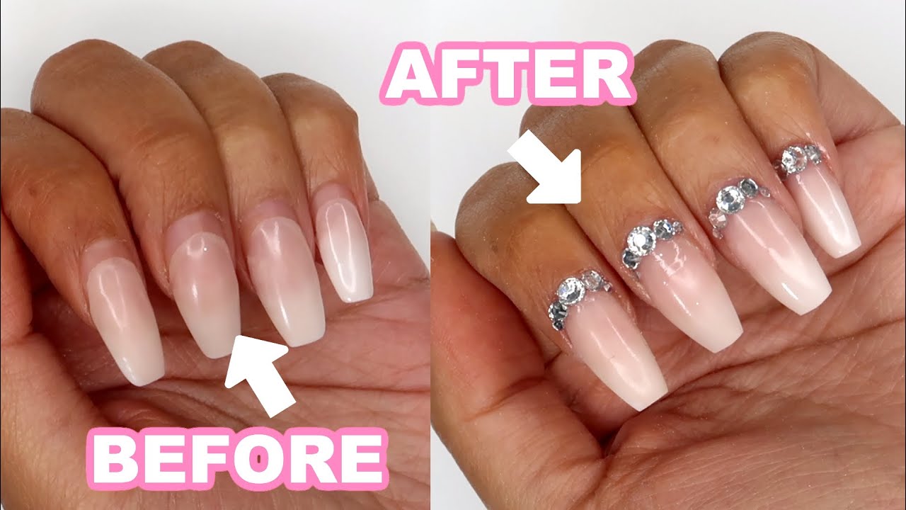 How To Make Your Grown Out Acrylic Nails Look Fresh During Quarantine Youtube