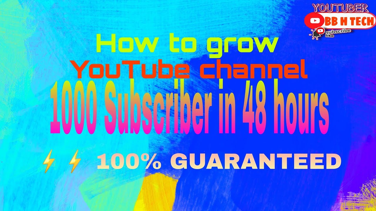 how to grow YouTube channel | 1000 Subscriber in 48 hours | ⚡⚡ 100% ...