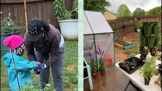 Spring Garden Tour 2024 | Rainy Day Gardening Toddler Edition | Gardening In The Rain ☔