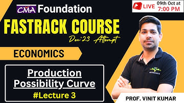 Economics Fastrack Course CMA Foundation | Production Possibility Curve | By Prof. Vinit Kumar