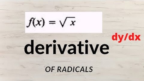 How to find the derivative of Radical Functions I derivatives of square roots I Differentiation