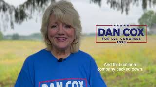 DAN COX SAVED MY JOB...HE FIGHTS FOR US. - Joyce Brown of WASHINGTON COUNTY