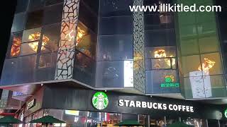 high quality inland P2.5 RGB magic cube LED screen video wall advertising in starbucks coffee shop