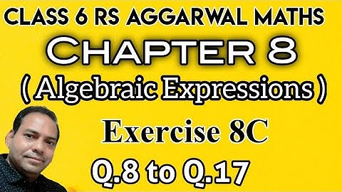Exercise 8C Q.8 to Q.17 class 6 RS Aggarwal Maths