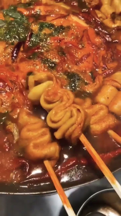 Would you eat this? Korean street food spicy fish cake Eomuk #kfood #food #mukbang #shorts #fyp