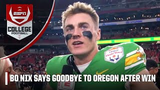 Bo Nix reacts to record-setting season in final game at Oregon | ESPN College Football