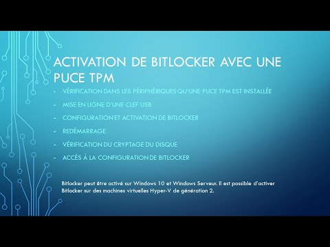 Bitlocker : activation avec une puce TPM