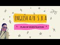 Csec English A/B  SBA Plan of Investigation