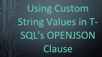 Using Custom String Values in T-SQL