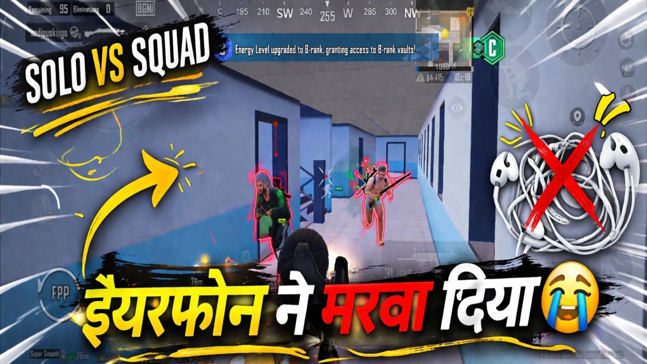 BGMI Solo vs Squad 🔥 | 1v4 Clutch in Hindi Commentary 😱 | Insane ...