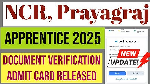 NORTH CENTRAL RAILWAY PRAYAGRAJ APPRENTICE 2025 DOCUMENT VERIFICATION CALL LETTER OUT.