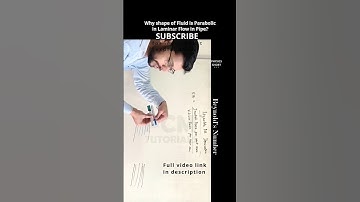 Why Shape of fluid is parabolic in Laminar Flow in pipe #fluidmechanics #reynoldsnumber