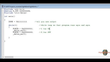 Blinking LED Light | AVR Studio C Code + Proteous | Detailed Explanation |