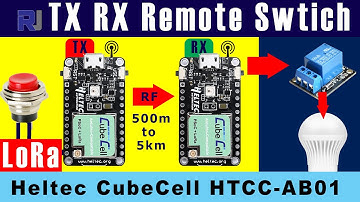 Gebruik van twee Heltec CubeCell LoRa ESP32-borden HTCC-AB01 als externe schakelaar voor TX en RX