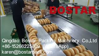 Ten pcs burger bun automatic packaging machine pillow pack packing machine flow wrapper