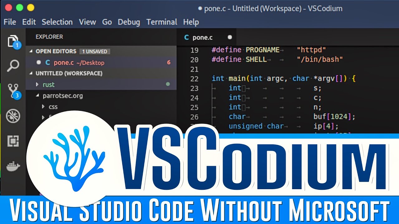 Vscodium Visual Studio Code Without The Microsoft Youtube