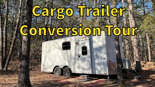 8.5x18 Cargo Trailer Toy Hauler Conversion Tour  Tiny Home Camper