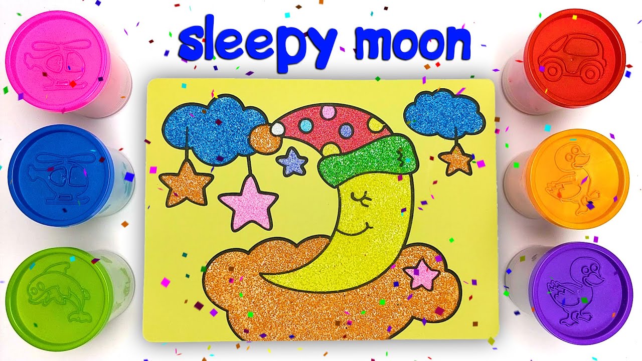 Painting With Colorful Sand Sand Painting Series Sleepy Moon How