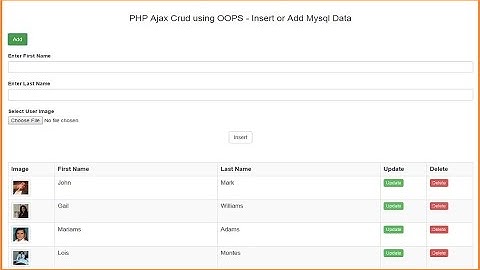 PHP Ajax Crud using OOPS - Insert or Add Mysql Data