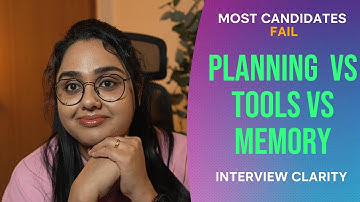 Planning vs Tool Calling vs Memory (Most Candidates FAIL This in Interviews)