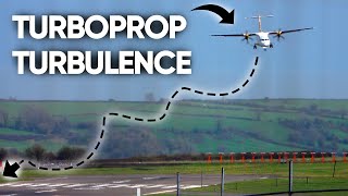 GUSTY WIND causes BUMPY APPROACH for this ATR72 turboprop at Bristol Airport (4K)