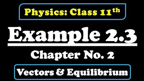 Example 2.3 Class 11 Physics (Vectors & Equilibrium)
