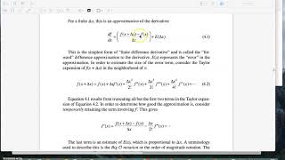che205, ch4, forward and backward difference approximation