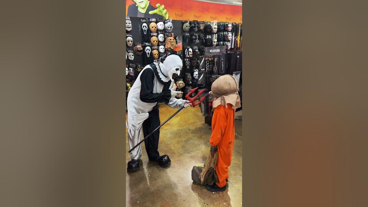 Art the Clown with his lil buddy Sam at Spirit Halloween having fun #shorts Art the Clown with his lil buddy Sam at Spirit Halloween having fun #shorts