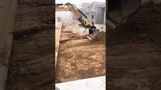 Grading driveway sub grade 6” 2% fall mini excavator. #dirtwork #construction