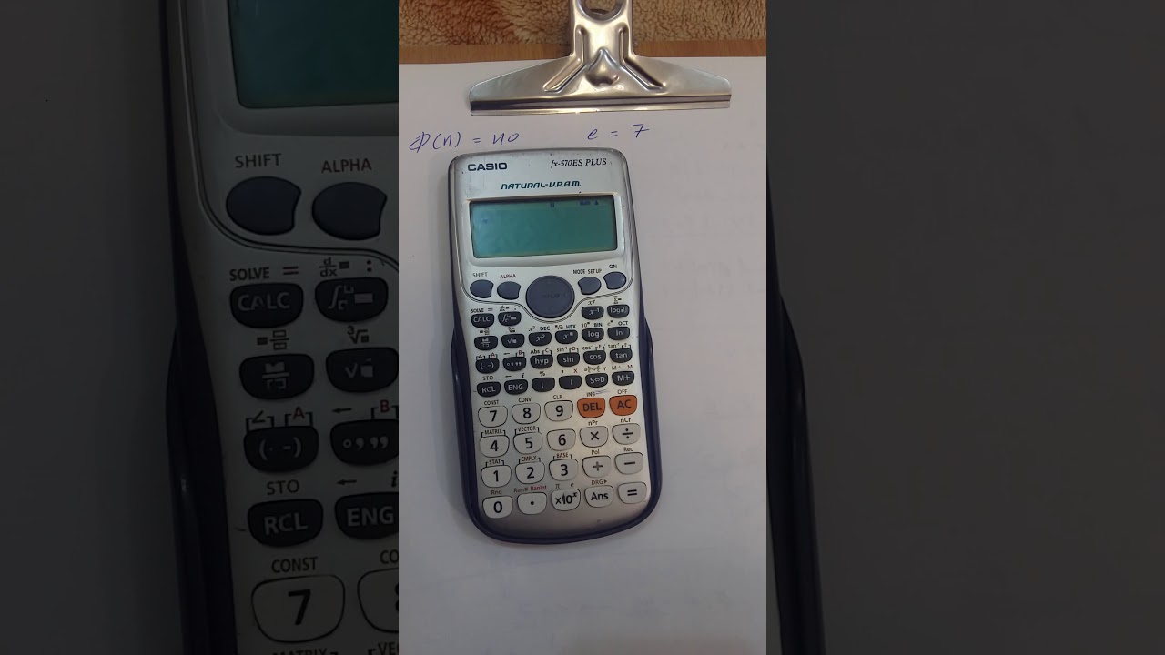 ايجاد قيمة d و e لخوارزمية RSA بالحاسبة العلمية