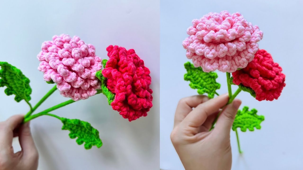 Crochet flower 🌼 Cách móc hoa cúc đơn giản nhất - Móc hoa cúc Ping Pong
