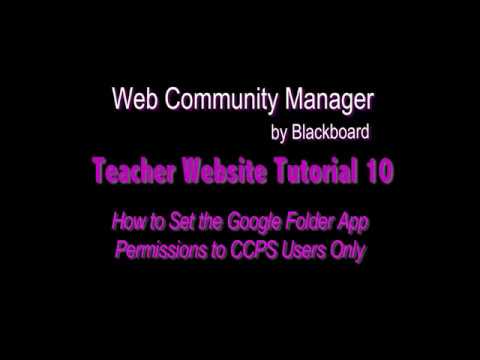 WCM 10 How to Set the Google Folder App Permissions to CCPS Users Only