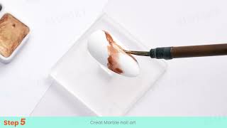 Solid water color (Texture Blooming nail art)