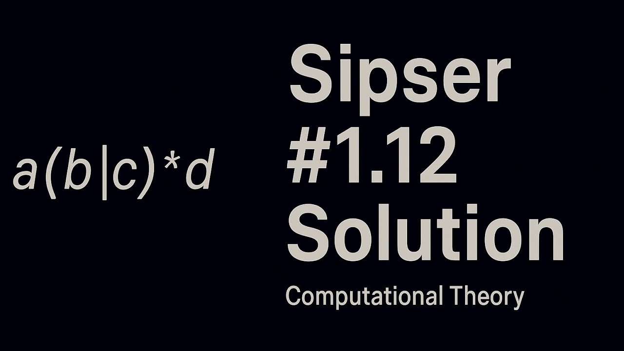 Solution to Sipser Exercise 1.12 | Theory of Computation - YouTube