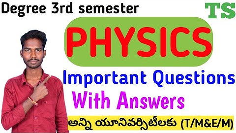 Degree 3rd semester Physics important Questions and Answers