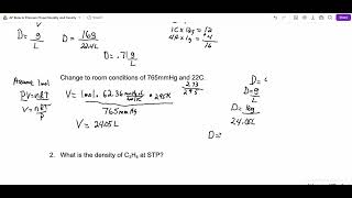 Density of a Gas AP Calcs