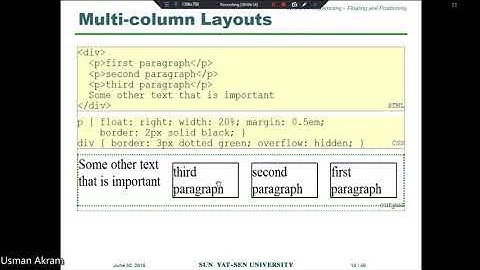 HTML CSS Lecture 9 CSS Floating in Urdu Hindi By Usman Akram