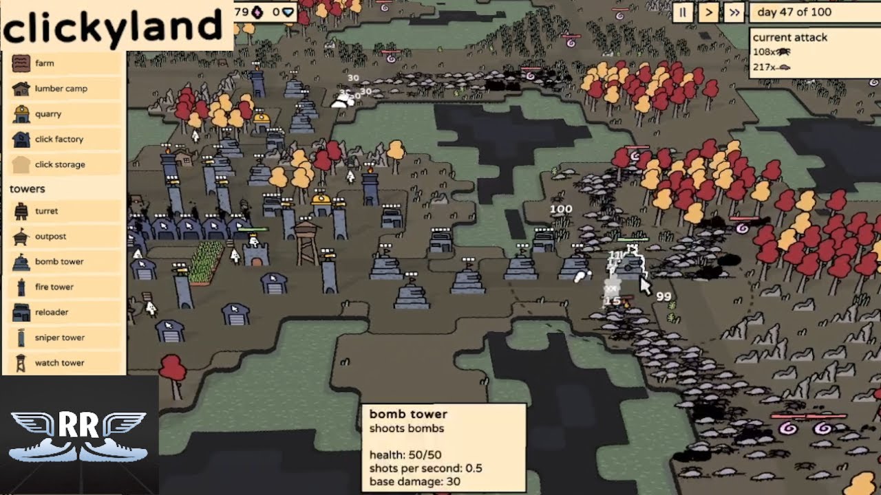 Clickyland — градостроительный симулятор в жанре Tower Defense, создаваемый с помощью кликов (зим...