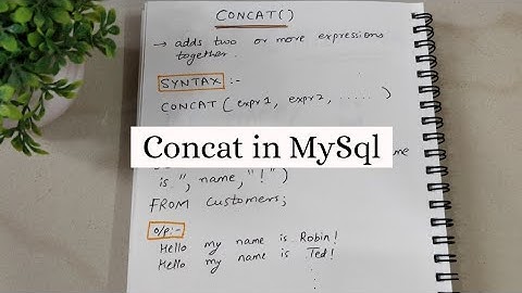 CONCAT() FUNCTION IN SQL | CONCAT FUNCTION IN SQL WITH EXAMPLE