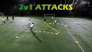 2v1 Waves of Attack Football/Soccer Drill ⚽🌊