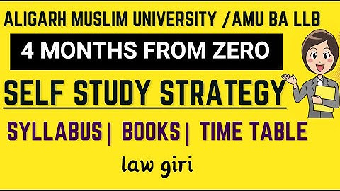 Aligarh Muslim University LLB Entrance Exam 2026|AMU BA LLB Preparation Books|4 months Time Table