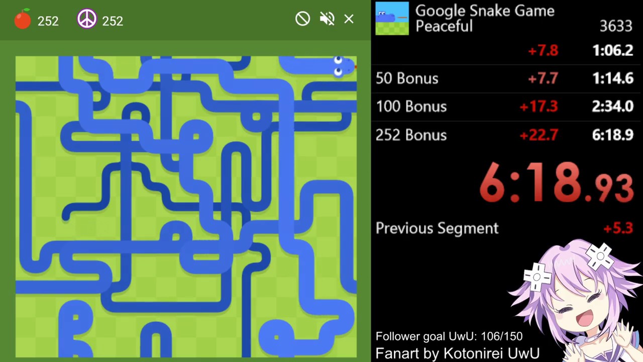 Google Games  Snake 🕹️ Highest 55 points !!! Nice ! 