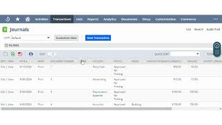 Viewing Journal Entries in NetSuite