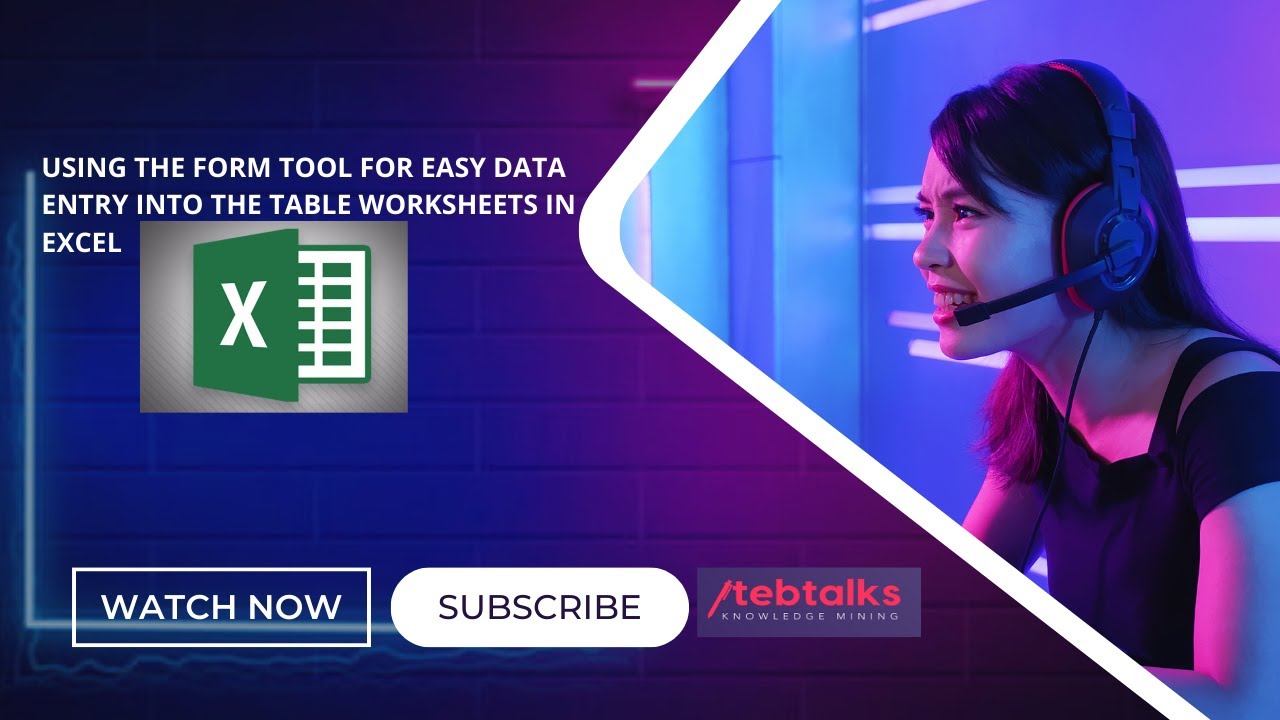 ⁣Using the form tool for easy Data entry into the Table worksheets in Excel