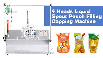 How To Use ZS-ASP4 4 Heads Liquid Spout Pouch Filling Capping Machine