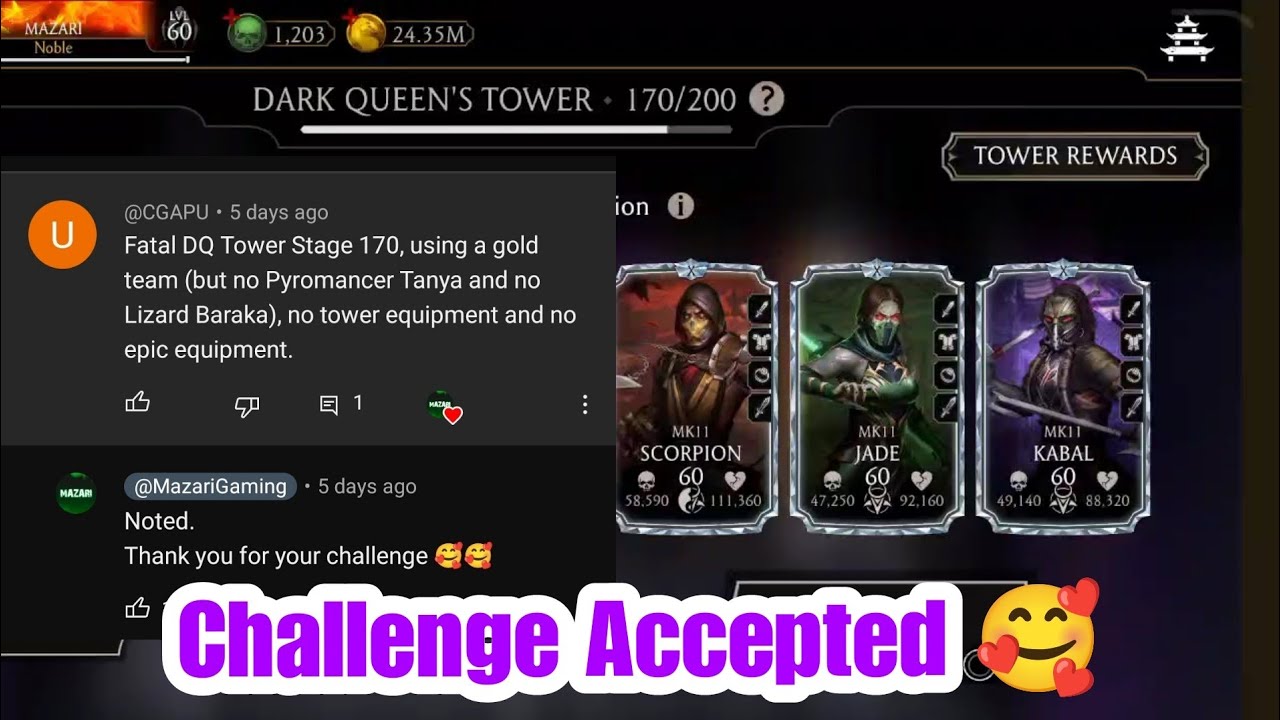 Dark Queen Tower Fatal 170 with Gold Team No Tower equipment and No